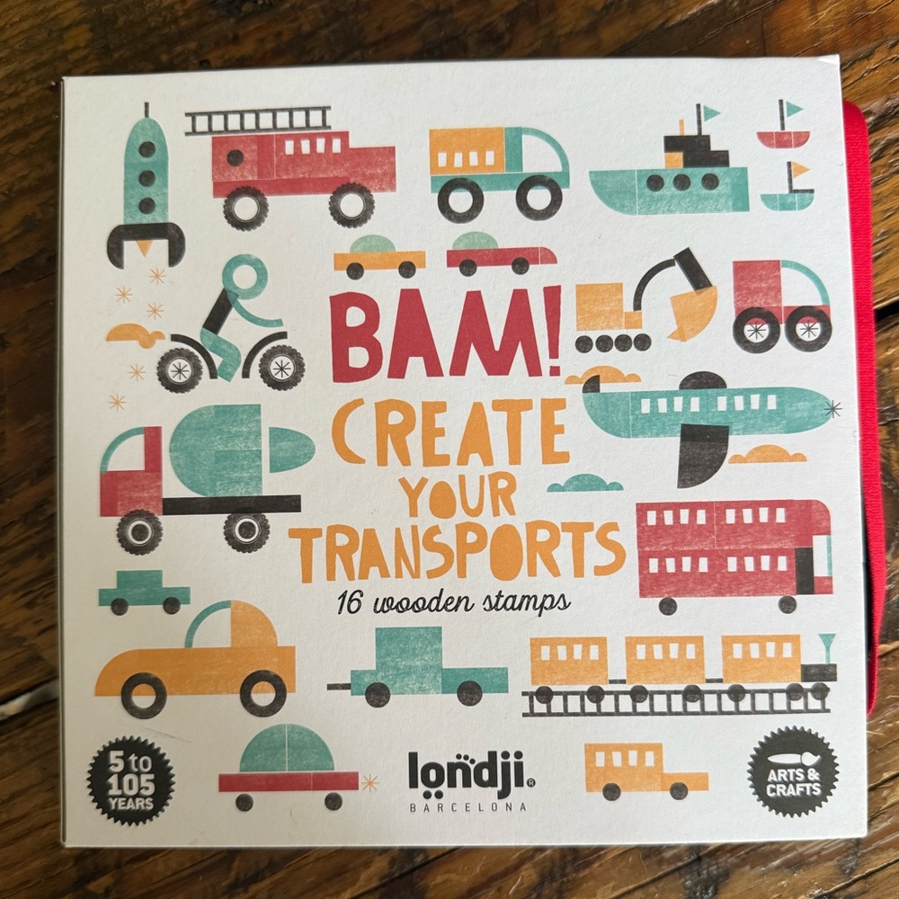 Set of 16 Wooden Stamps - Create Your Own Transports